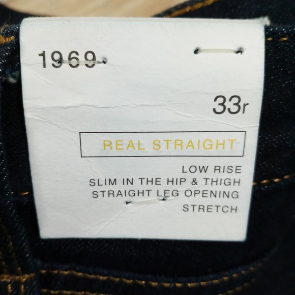Gap 1969 Real Straight Rinse Dark Wash Denim Jeans Womens 33R - Picture 11 of 11
